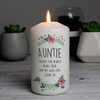 Personalised Floral Pillar Candle Extra Image 3 Preview